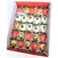 25pcs Red & Gold "HAPPY BDAY" Chocolate Strawberries Gift Box